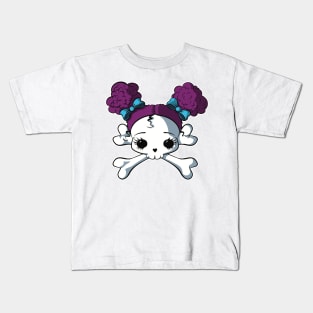 Cupcake Crossbones Kawaii Purple Kids T-Shirt